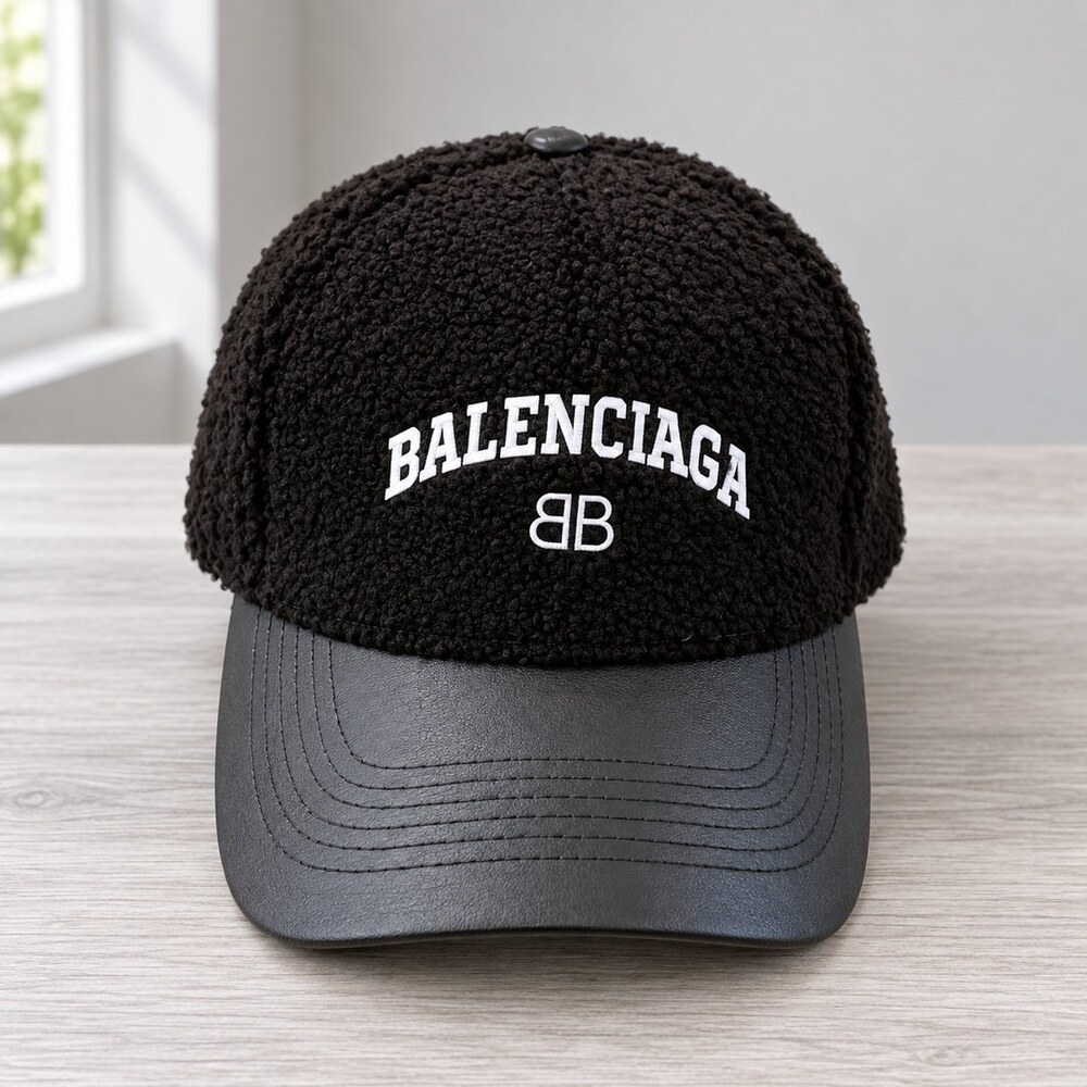 Balenciaga Black Teddy Leather Cap